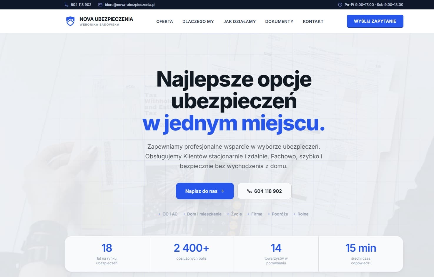 Nova Ubezpieczenia — screenshot