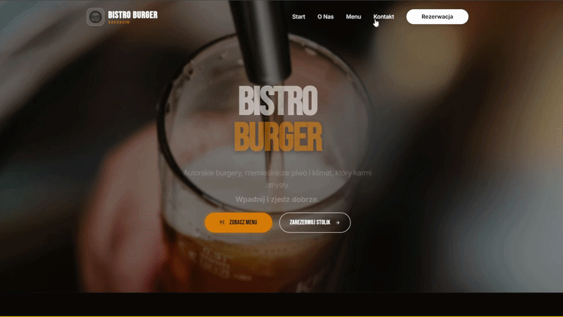 Restaurant Mockup — animated preview