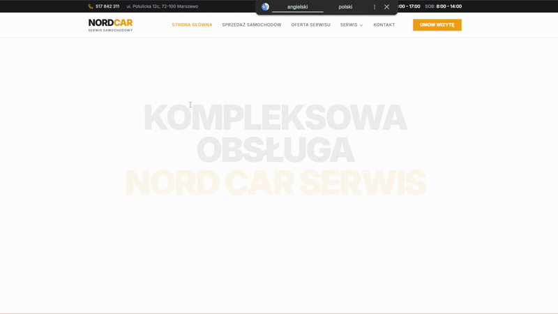 NordCar Service — animated preview